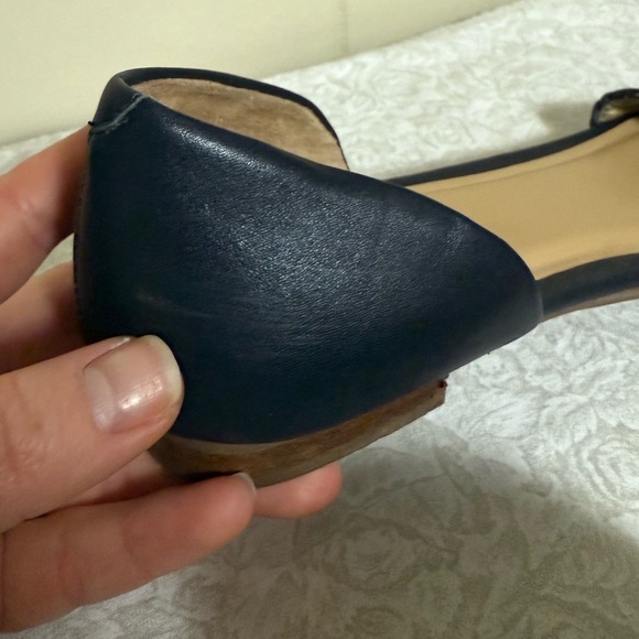 Talbots Black leather open toe D’orsay flats 8 Career Professional neutral - Picture 4 of 9